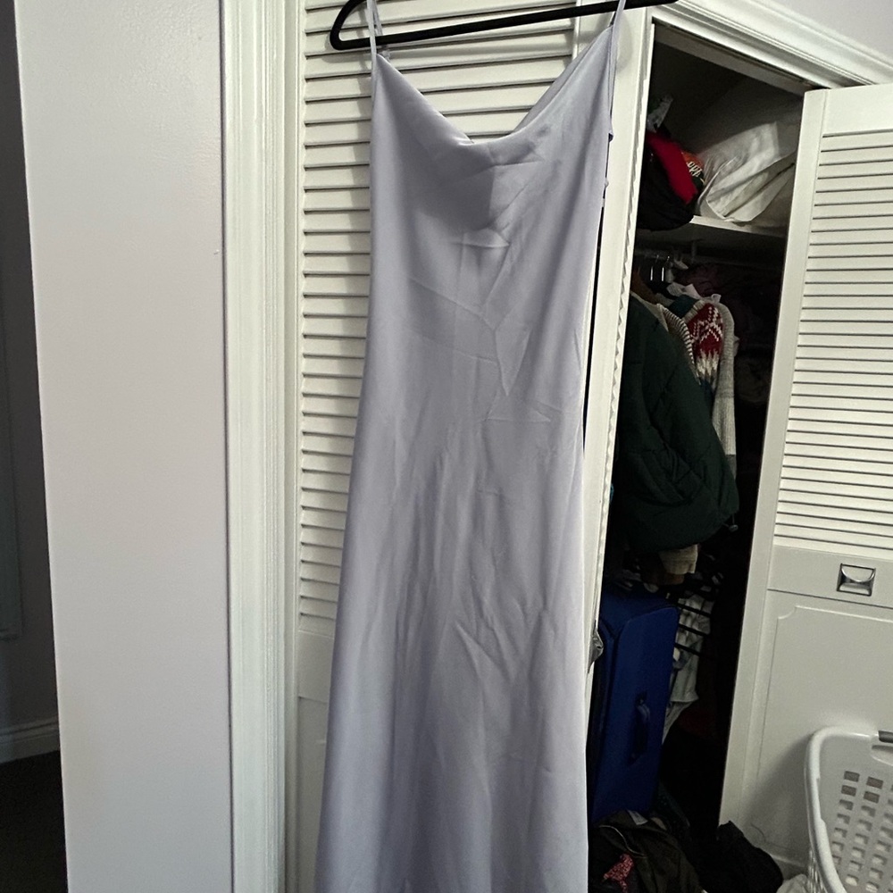 SHEIN Light Blue/Purple Cowl Neck Maxi Dress